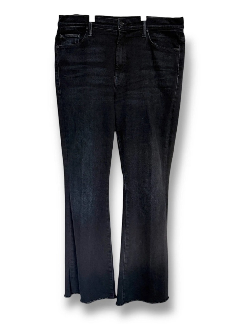 MOTHER Denim high rise hustler ankle fray flare leg jeans. Size 34.
